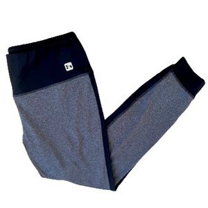 HIND WOMENS GREY AND BLACK CONTRAST ATHLETIC LEGGINGS SIZE L
